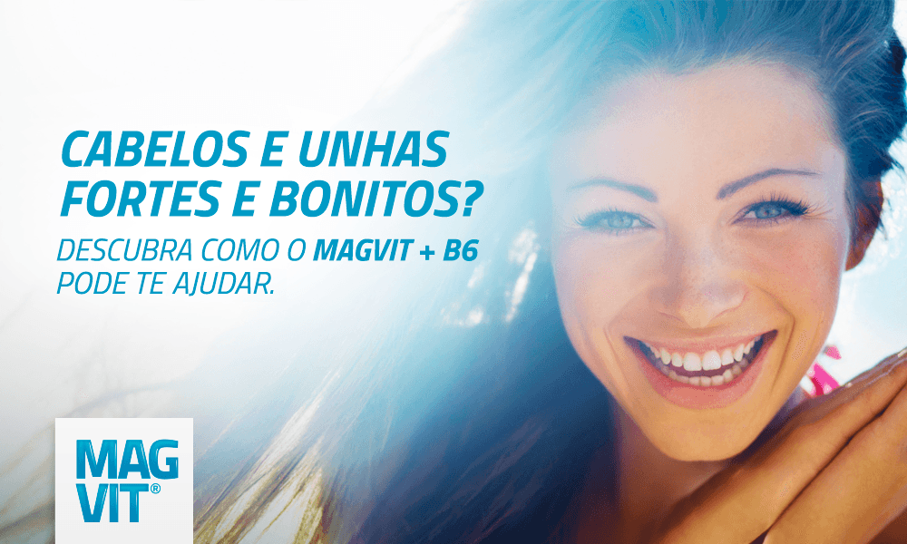 Mulheres com cabelos e unhas reforçados pelos benefícios do Magvit cápsulas, Magvit + B6