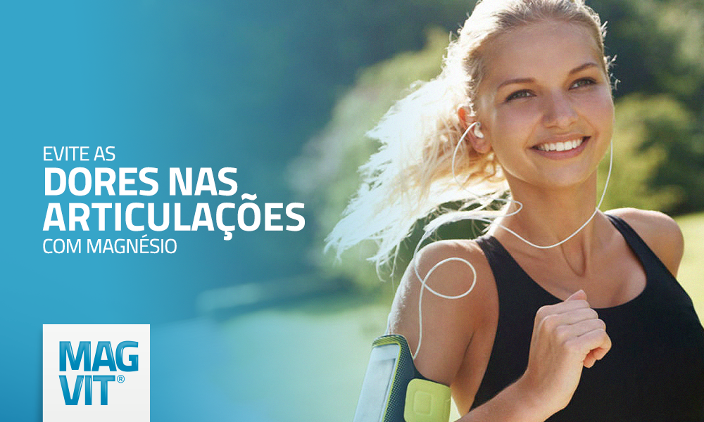 Mulher praticando atividade física, corrida, esporte que usa as articulações e recebe benefícios do Magvit.